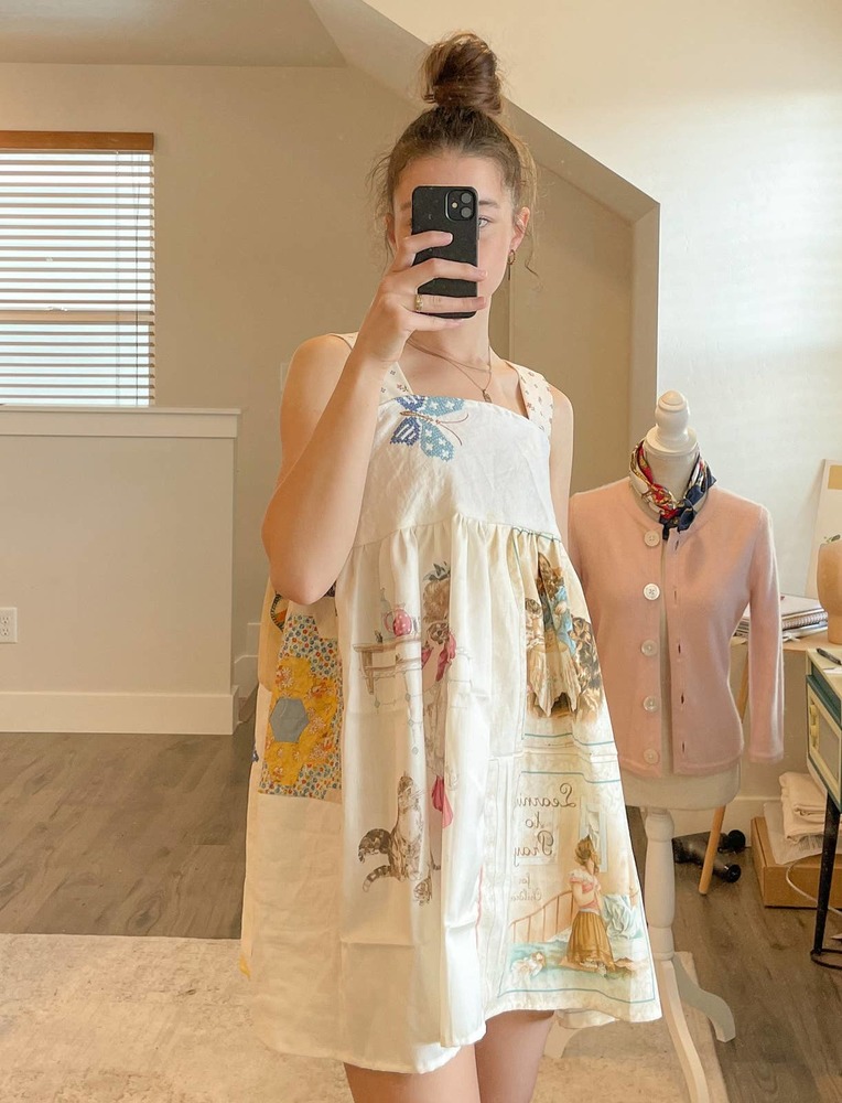 Handmade patchwork dress-Small - Picture 3 of 4